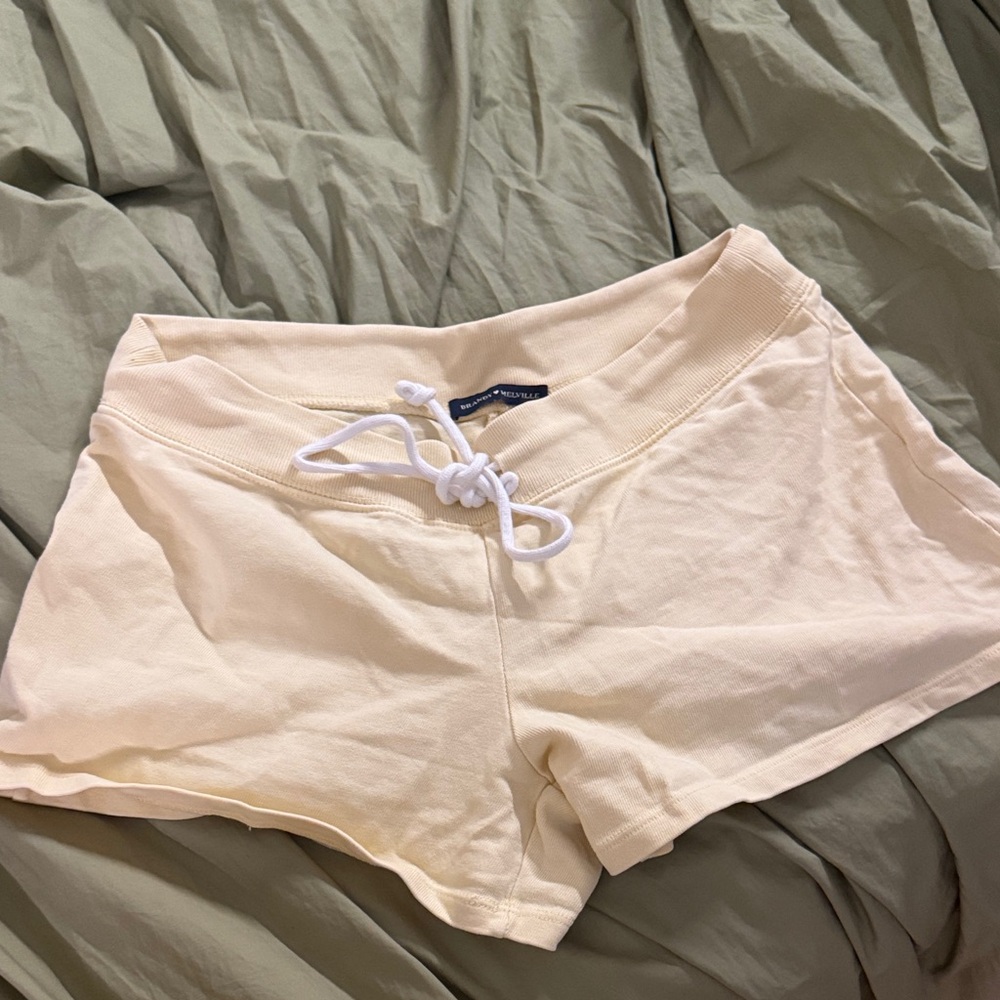 Brandy Melville Cream Drawstring Lounge Shorts